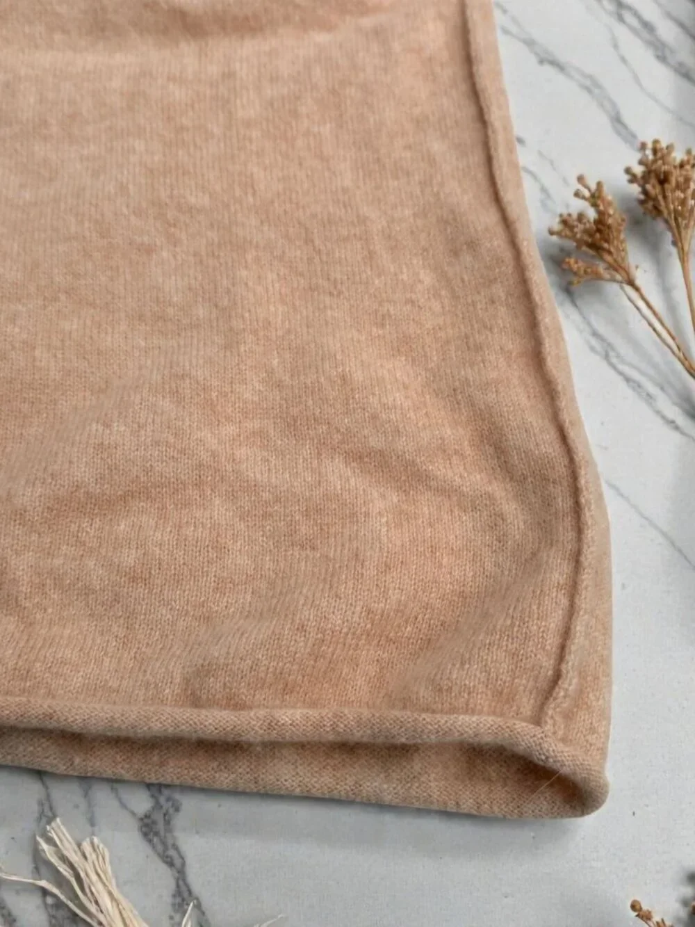 Free People Cozy Tan 100% Cashmere Turtkeneck Sweater Women's Size Medium